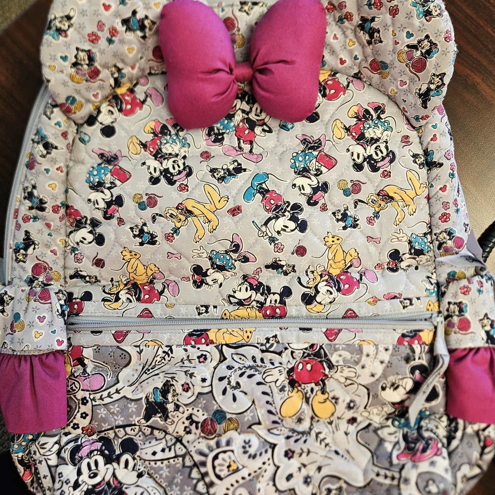 Minnie Mouse Disney/Vera Bradley Backpack With Bow Accent - Excellent Condition